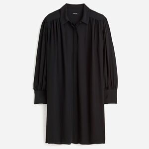 Madewell Relaxed Button-Front Mini Dress – Black, Size Medium NWT